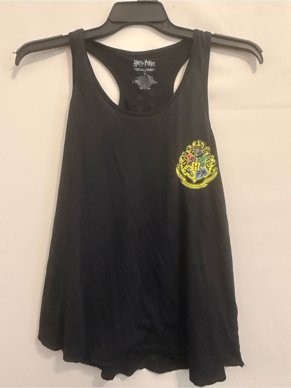 Warner Bros. Harry Potter Black Racerback Tank with Hogwarts Crest